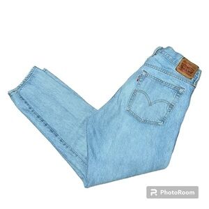 Levi light wash distressed button fly jeans size 31